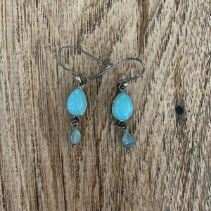 Aqua tear drop earrings